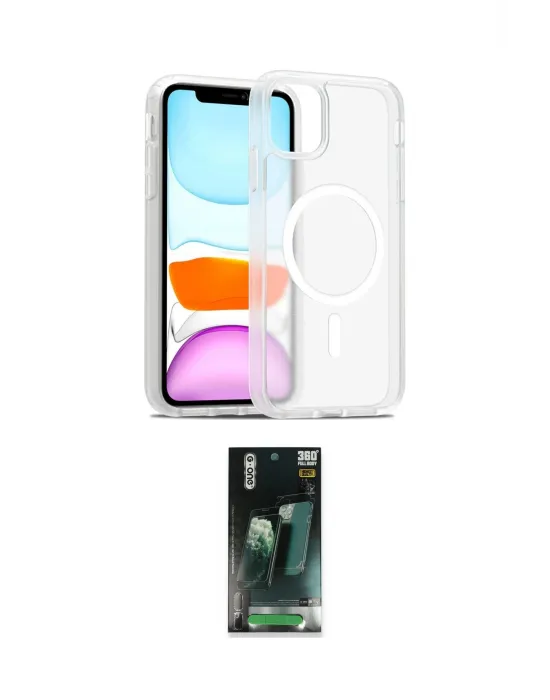 ieg™ iPhone 11 Kılıf Siluet Minimal Prime - Şeffaf 360 Full Body Arka Koruyucu