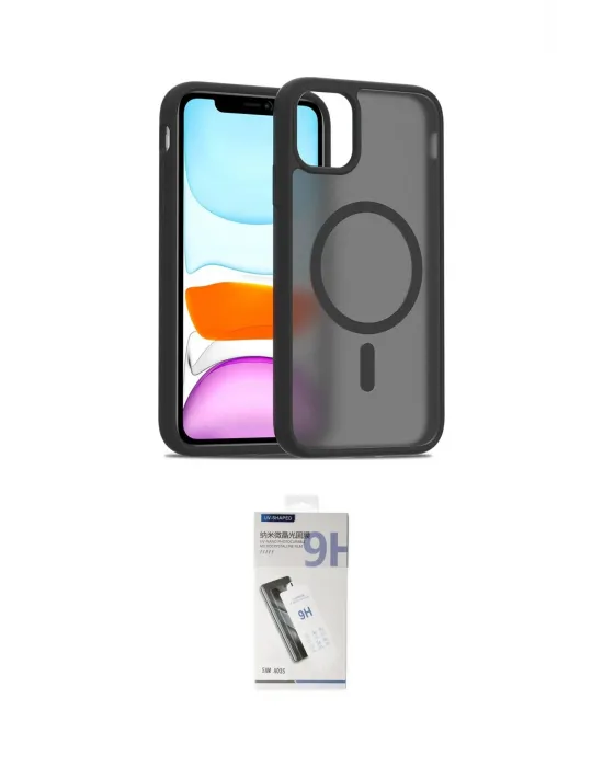 ieg™ iPhone 11 Kılıf Siluet Minimal Prime - Şeffaf Uv Polymer Nano Ekran Koruyucu