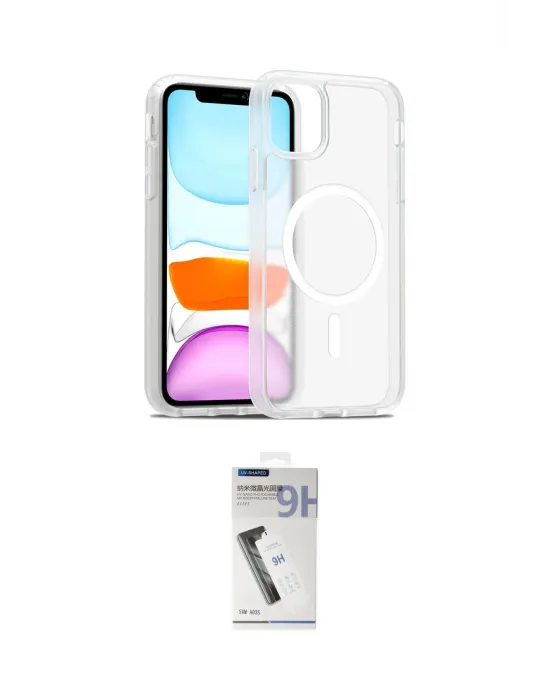 ieg™ iPhone 11 Kılıf Siluet Minimal Prime - Şeffaf Uv Polymer Nano Ekran Koruyucu