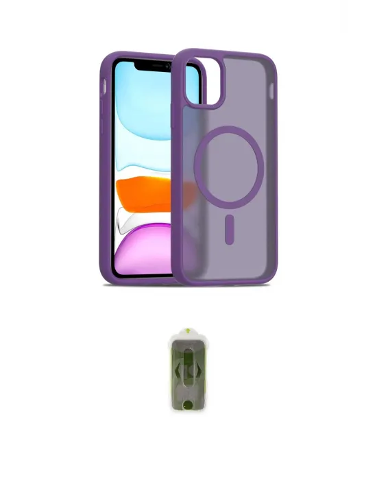 ieg™ iPhone 11 Kılıf Siluet Minimal Prime - Siyah Joko Magic 5D Hayalet Cam