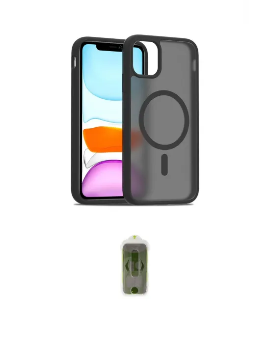 ieg™ iPhone 11 Kılıf Siluet Minimal Prime - Siyah Joko Magic 5D Hayalet Cam