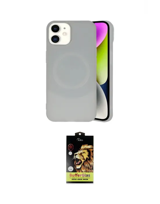 ieg™ iPhone 11 Kılıf Ufuk Serisi - Siyah Buffer Cam Ekran Koruyucu