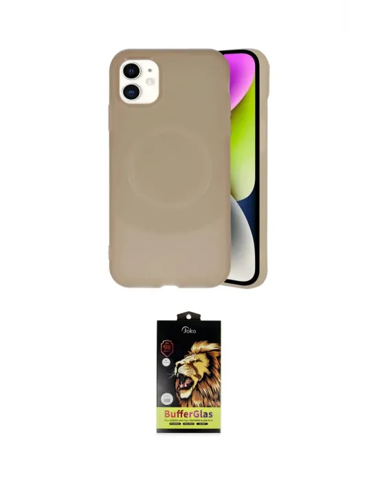 ieg™ iPhone 11 Kılıf Ufuk Serisi - Siyah Buffer Cam Ekran Koruyucu