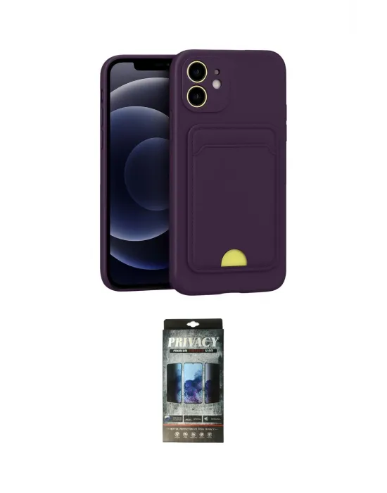 ieg™ iPhone 11 Kılıf Vadi Çizgi Prime - Siyah 34D Hayalet Izgaralı Cam