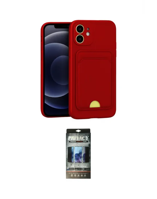 ieg™ iPhone 11 Kılıf Vadi Çizgi Prime - Siyah 34D Hayalet Izgaralı Cam