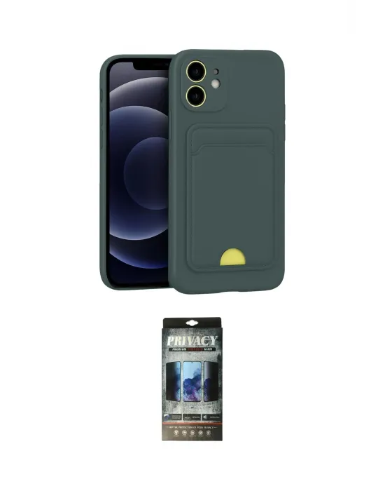 ieg™ iPhone 11 Kılıf Vadi Çizgi Prime - Siyah 34D Hayalet Izgaralı Cam