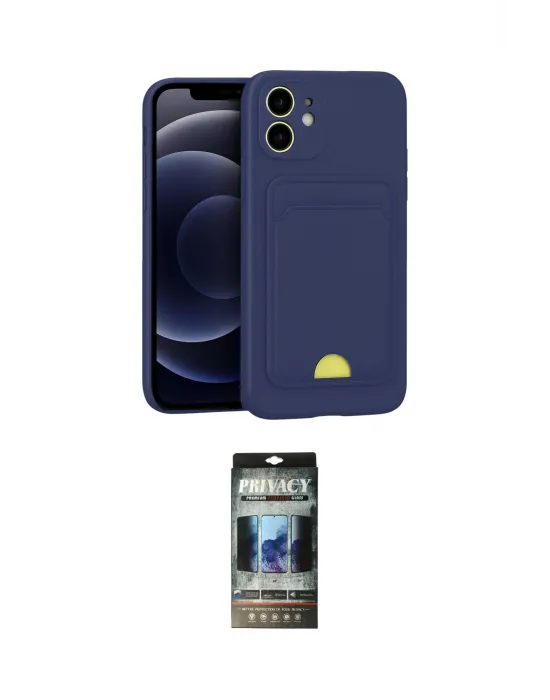 ieg™ iPhone 11 Kılıf Vadi Çizgi Prime - Siyah 34D Hayalet Izgaralı Cam