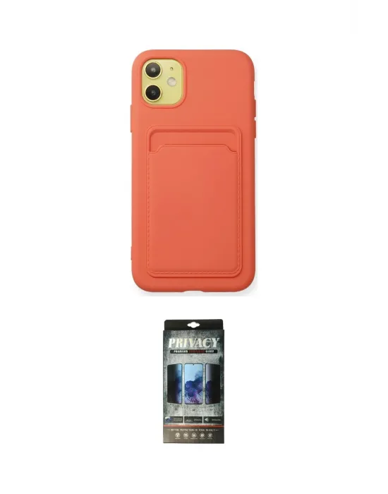 ieg™ iPhone 11 Kılıf Vadi Çizgi Prime - Siyah 34D Hayalet Izgaralı Cam