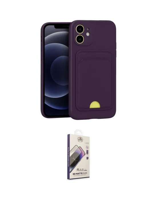 ieg™ iPhone 11 Kılıf Vadi Çizgi Prime - Siyah Bilvis 3D Mat Cam Ekran Koruyucu