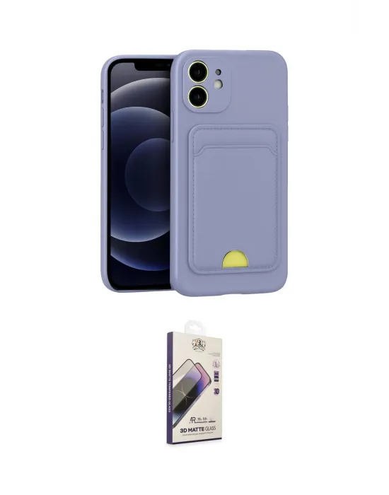 ieg™ iPhone 11 Kılıf Vadi Çizgi Prime - Siyah Bilvis 3D Mat Cam Ekran Koruyucu