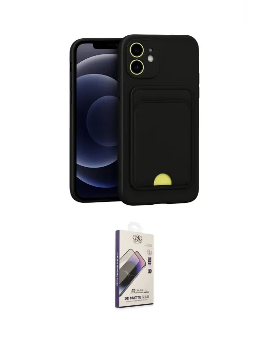 ieg™ iPhone 11 Kılıf Vadi Çizgi Prime - Siyah Bilvis 3D Mat Cam Ekran Koruyucu