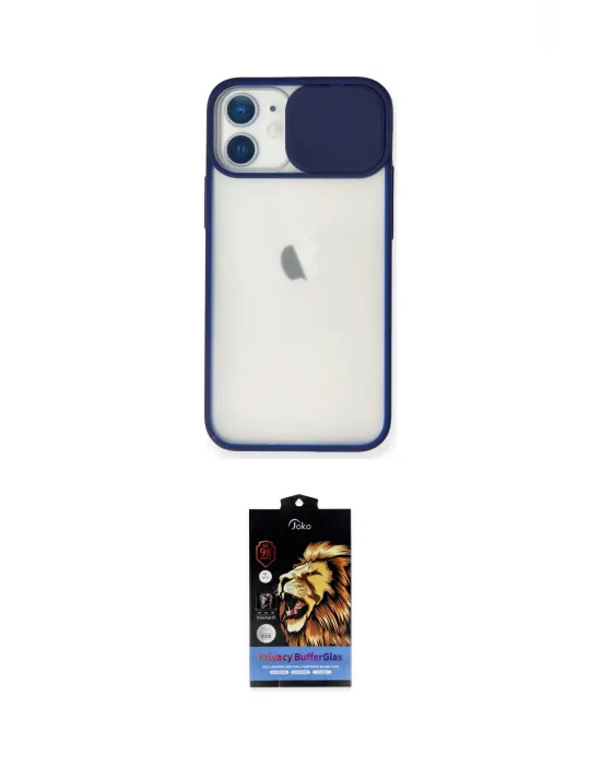 ieg™ iPhone 11 Kılıf Vadi Çizgi - Siyah Buffer Hayalet Cam Ekran Koruyucu