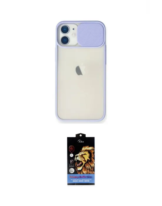 ieg™ iPhone 11 Kılıf Vadi Çizgi - Siyah Buffer Hayalet Cam Ekran Koruyucu