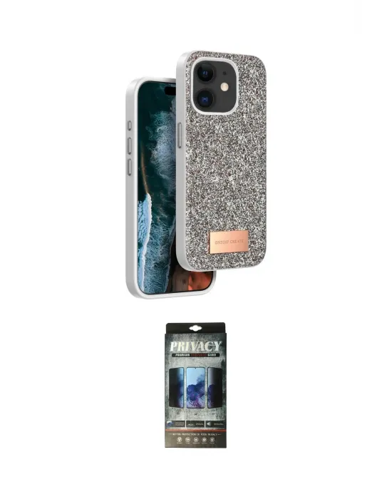 ieg™ iPhone 11 Kılıf Vadi Klasik Serisi - Siyah 34D Hayalet Izgaralı Cam