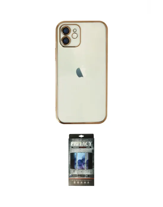ieg™ iPhone 11 Kılıf Vadi Minimal - Siyah 34D Hayalet Izgaralı Cam