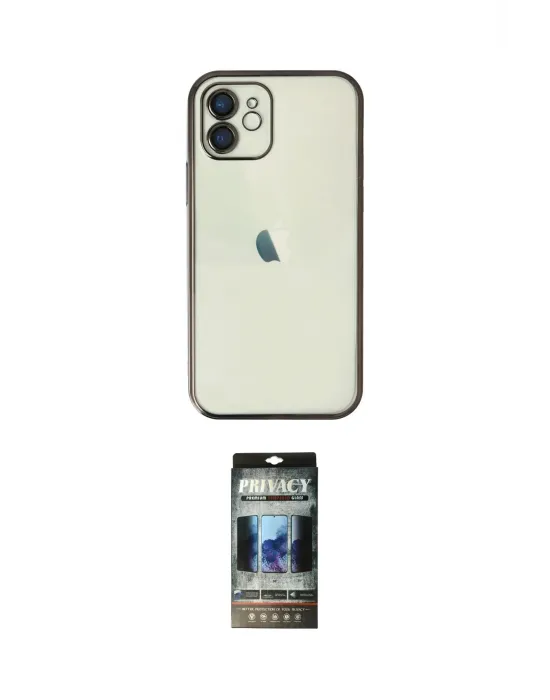 ieg™ iPhone 11 Kılıf Vadi Minimal - Siyah 34D Hayalet Izgaralı Cam