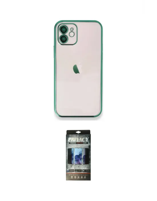 ieg™ iPhone 11 Kılıf Vadi Minimal - Siyah 34D Hayalet Izgaralı Cam