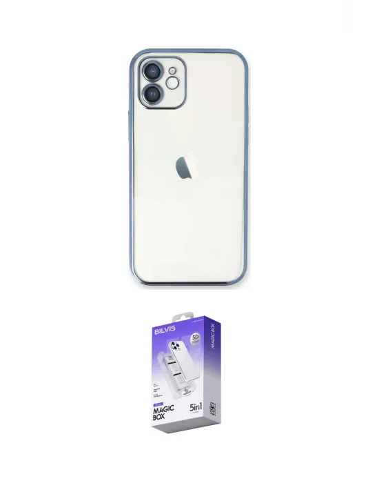 ieg™ iPhone 11 Kılıf Vadi Minimal - Siyah Bilvis 5in1 3D Magic Cam Ekran Koruyucu