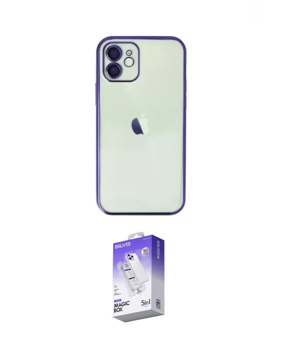 ieg™ iPhone 11 Kılıf Vadi Minimal - Siyah Bilvis 5in1 3D Magic Cam Ekran Koruyucu