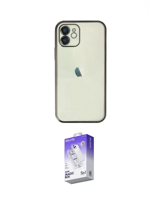 ieg™ iPhone 11 Kılıf Vadi Minimal - Siyah Bilvis 5in1 3D Magic Cam Ekran Koruyucu