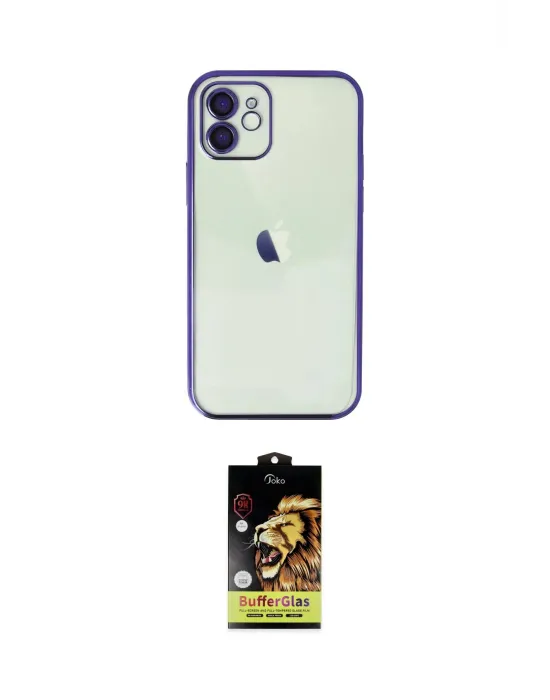 ieg™ iPhone 11 Kılıf Vadi Minimal - Siyah Buffer Cam Ekran Koruyucu
