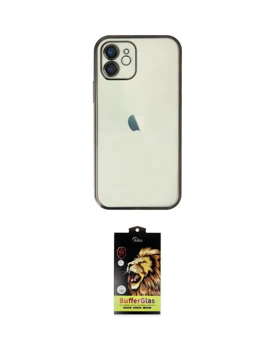 ieg™ iPhone 11 Kılıf Vadi Minimal - Siyah Buffer Cam Ekran Koruyucu