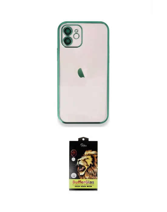 ieg™ iPhone 11 Kılıf Vadi Minimal - Siyah Buffer Cam Ekran Koruyucu