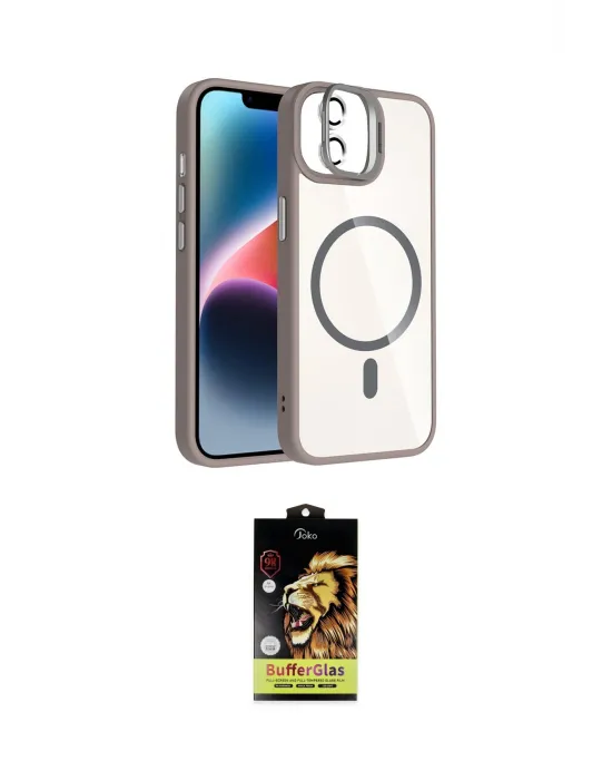 ieg™ iPhone 11 Kılıf Yadigar Asil Koleksiyonu - Siyah Buffer Cam Ekran Koruyucu