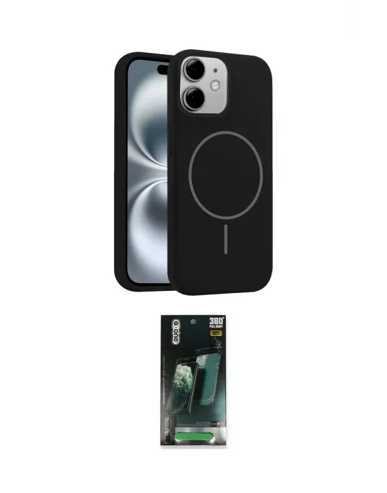 ieg™ iPhone 11 Kılıf Yankı Form Serisi - Siyah 360 Mat Full Body Arka Koruyucu