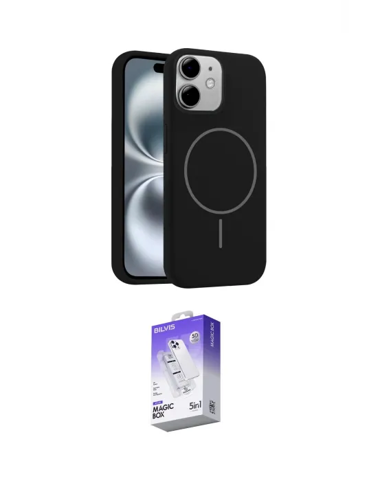 ieg™ iPhone 11 Kılıf Yankı Form Serisi - Siyah Bilvis 5in1 3D Magic Cam Ekran Koruyucu