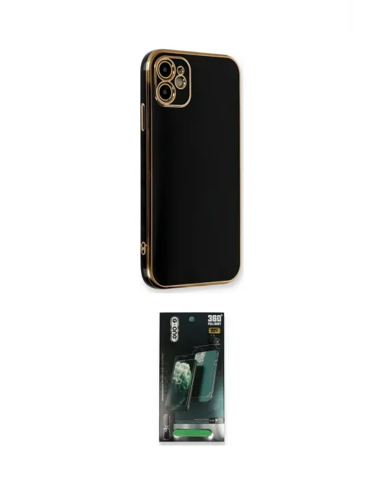 ieg™ iPhone 11 Kılıf Yankı Serisi - Siyah 360 Mat Full Body Arka Koruyucu