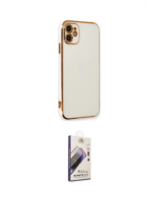 ieg™ iPhone 11 Kılıf Yankı Serisi - Siyah Bilvis 3D Mat Cam Ekran Koruyucu