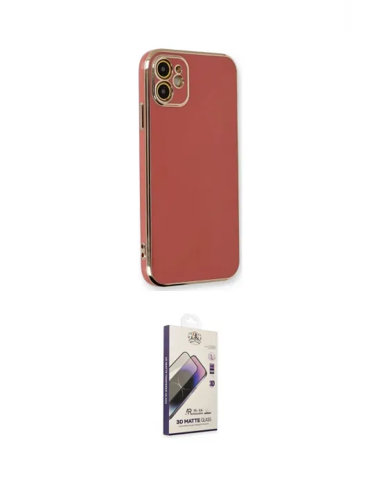 ieg™ iPhone 11 Kılıf Yankı Serisi - Siyah Bilvis 3D Mat Cam Ekran Koruyucu