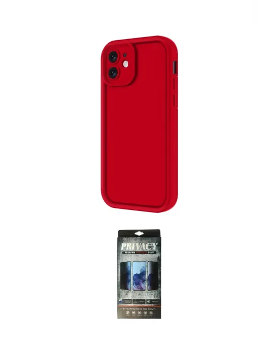 ieg™ iPhone 11 Kılıf Yankı Yansıma Özel Seri - Siyah 34D Hayalet Izgaralı Cam