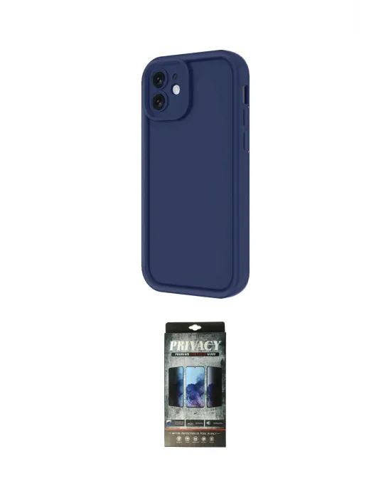 ieg™ iPhone 11 Kılıf Yankı Yansıma Özel Seri - Siyah 34D Hayalet Izgaralı Cam