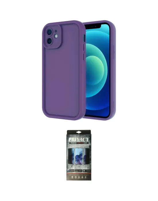 ieg™ iPhone 11 Kılıf Yankı Yansıma Özel Seri - Siyah 34D Hayalet Izgaralı Cam