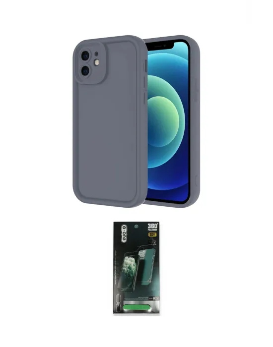 ieg™ iPhone 11 Kılıf Yankı Yansıma Özel Seri - Siyah 360 Mat Full Body Arka Koruyucu