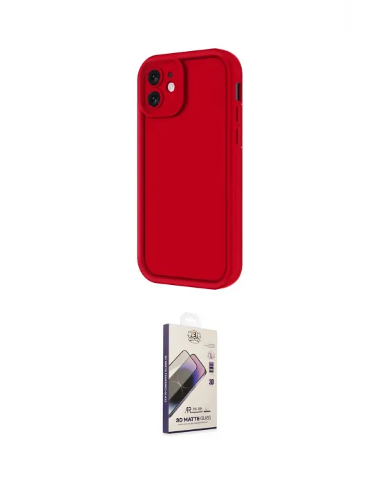 ieg™ iPhone 11 Kılıf Yankı Yansıma Özel Seri - Siyah Bilvis 3D Mat Cam Ekran Koruyucu