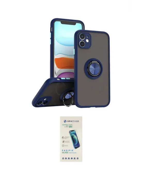 ieg™ iPhone 11 Kılıf Yörünge Çizgi - Şeffaf Pasifik Cam Ekran Koruyucu