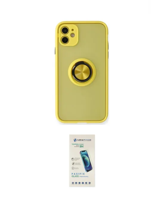 ieg™ iPhone 11 Kılıf Yörünge Çizgi - Şeffaf Pasifik Cam Ekran Koruyucu