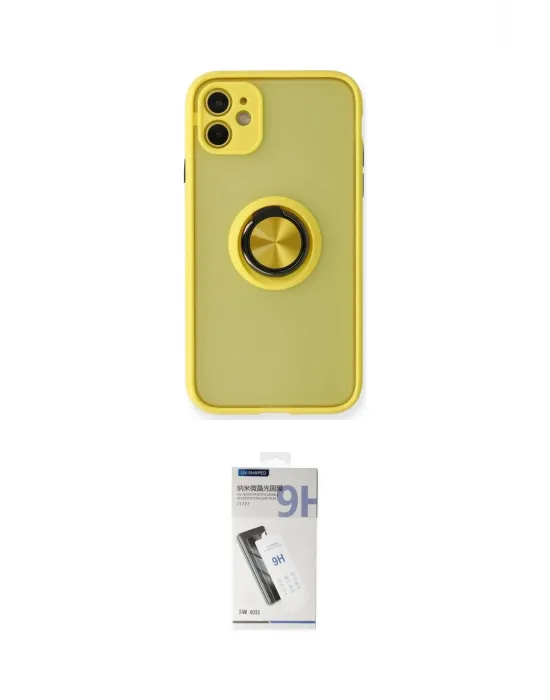 ieg™ iPhone 11 Kılıf Yörünge Çizgi - Şeffaf Uv Polymer Nano Ekran Koruyucu