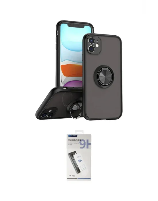 ieg™ iPhone 11 Kılıf Yörünge Çizgi - Şeffaf Uv Polymer Nano Ekran Koruyucu