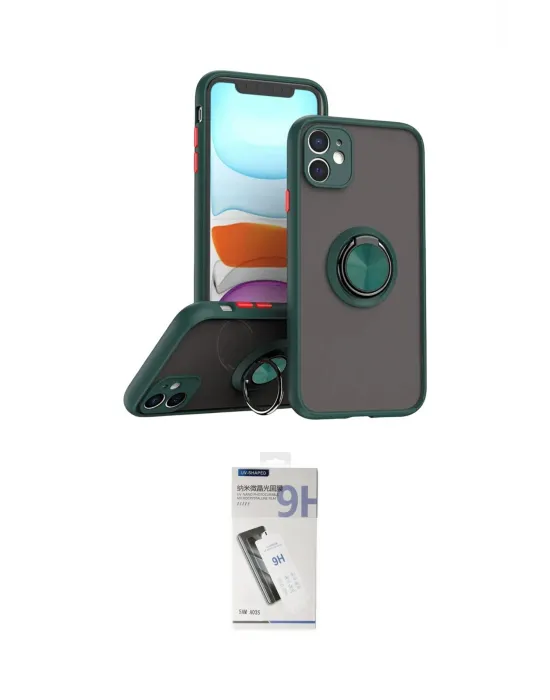 ieg™ iPhone 11 Kılıf Yörünge Çizgi - Şeffaf Uv Polymer Nano Ekran Koruyucu