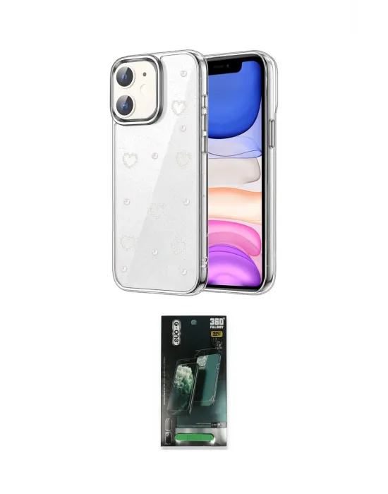 ieg™ iPhone 11 Kılıf Yörünge Form - Şeffaf 360 Full Body Arka Koruyucu