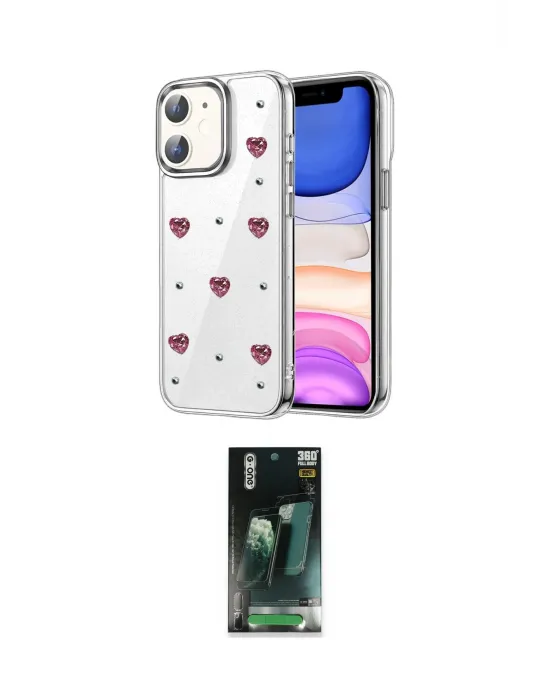 ieg™ iPhone 11 Kılıf Yörünge Form - Şeffaf 360 Full Body Arka Koruyucu
