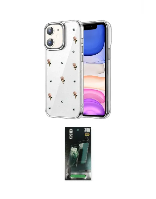 ieg™ iPhone 11 Kılıf Yörünge Form - Şeffaf 360 Full Body Arka Koruyucu