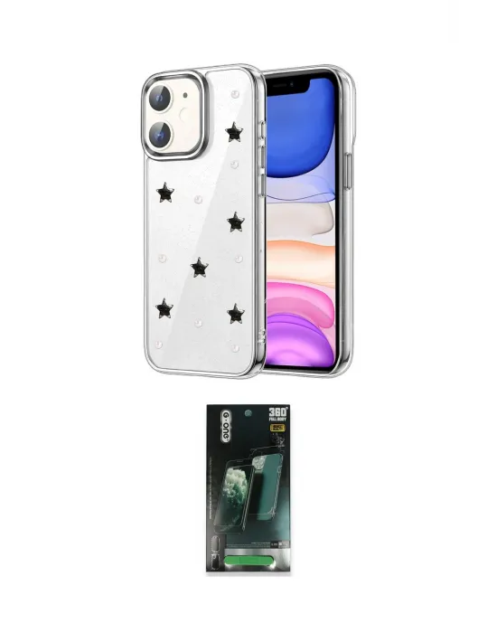 ieg™ iPhone 11 Kılıf Yörünge Form - Şeffaf 360 Full Body Arka Koruyucu