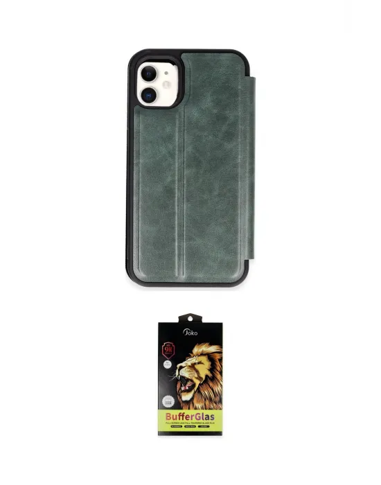 ieg™ iPhone 11 Kılıf Zirve Yansıma Serisi - Siyah Buffer Cam Ekran Koruyucu