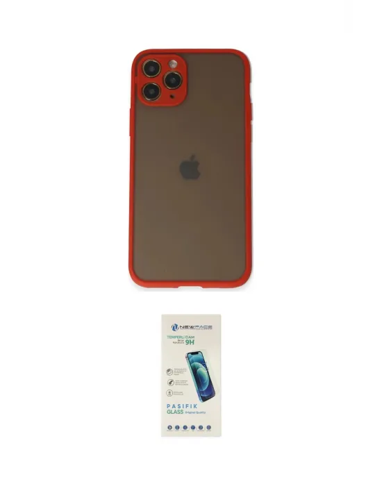 ieg™ iPhone 11 Pro Kılıf Ahenk Çizgi Serisi - Şeffaf Pasifik Cam Ekran Koruyucu