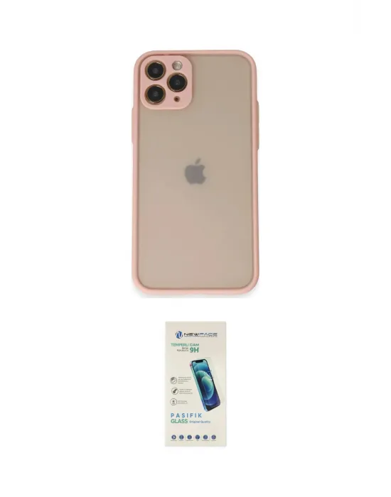 ieg™ iPhone 11 Pro Kılıf Ahenk Çizgi Serisi - Şeffaf Pasifik Cam Ekran Koruyucu